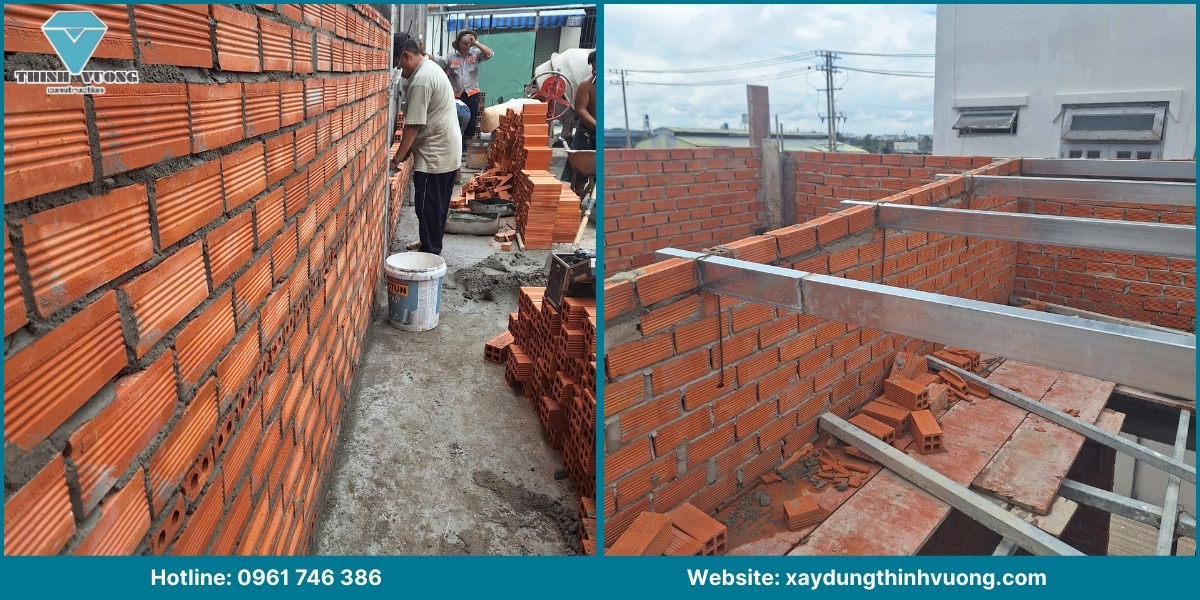 Quy trình thi công phần thô nhà phố chuẩn tại Hóc Môn của Thịnh Vượng